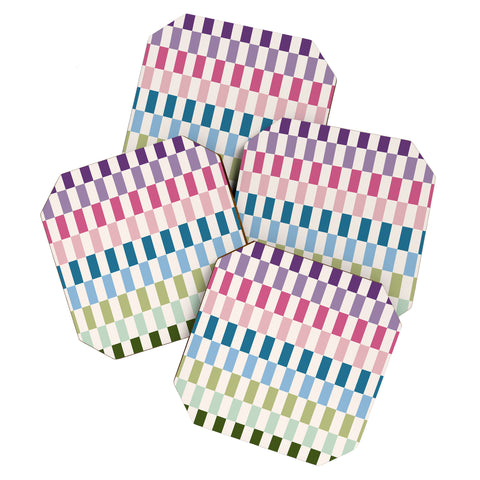 Daily Regina Designs Retro Colorful Stripes Coaster Set