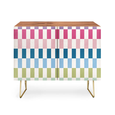 Daily Regina Designs Retro Colorful Stripes Credenza