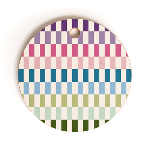 Daily Regina Designs Retro Colorful Stripes Cutting Board Round