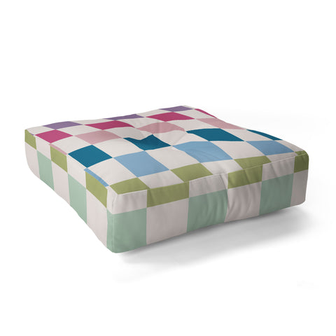 Daily Regina Designs Retro Colorful Stripes Floor Pillow Square