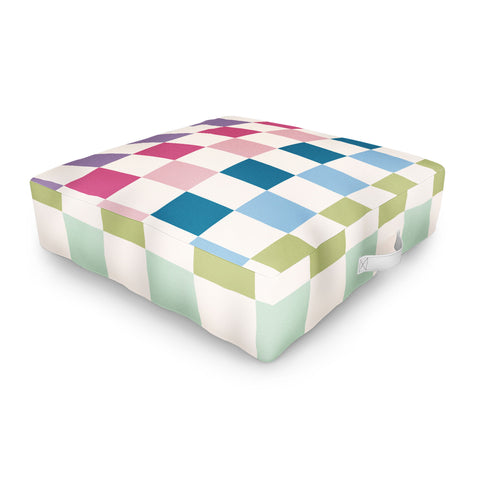 Daily Regina Designs Retro Colorful Stripes Outdoor Floor Cushion