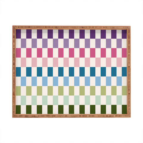 Daily Regina Designs Retro Colorful Stripes Rectangular Tray