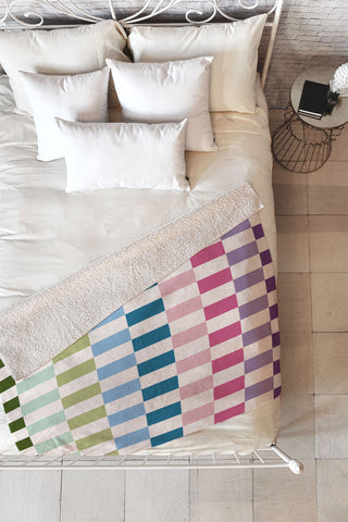 Daily Regina Designs Retro Colorful Stripes Fleece Throw Blanket