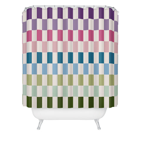 Daily Regina Designs Retro Colorful Stripes Shower Curtain