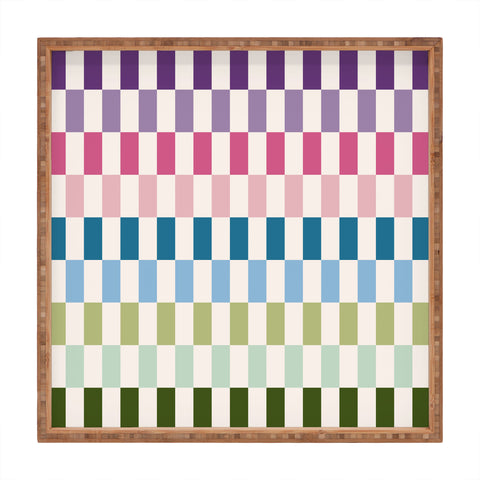 Daily Regina Designs Retro Colorful Stripes Square Tray