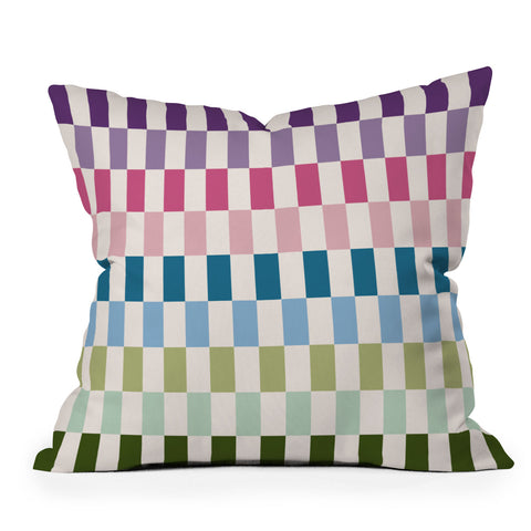 Daily Regina Designs Retro Colorful Stripes Outdoor Throw Pillow