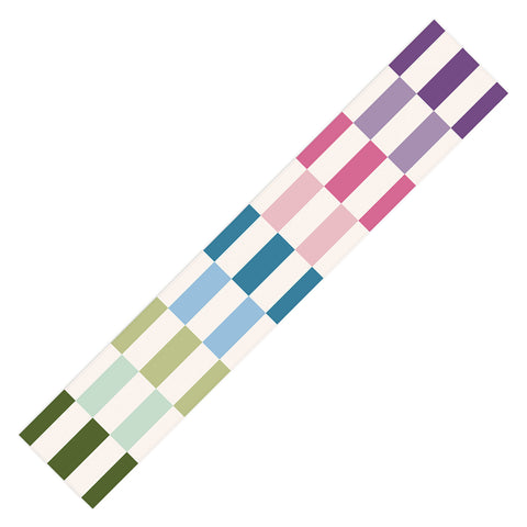 Daily Regina Designs Retro Colorful Stripes Table Runner