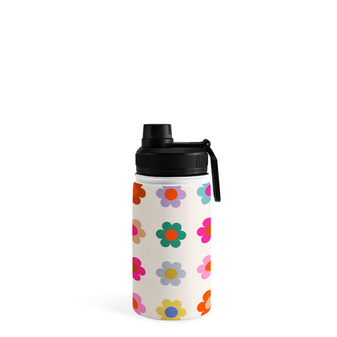Daily Regina Designs Retro Floral Colorful Print Water Bottle