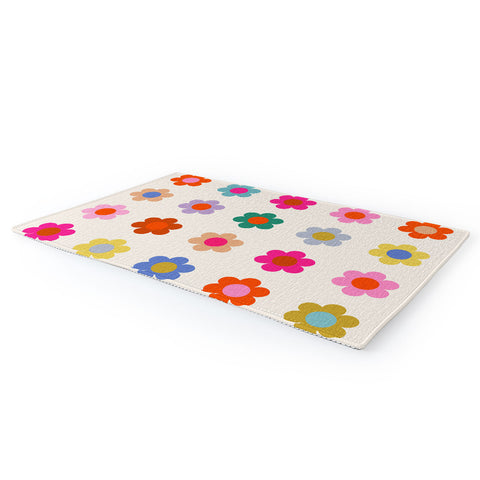 Daily Regina Designs Retro Floral Colorful Print Area Rug