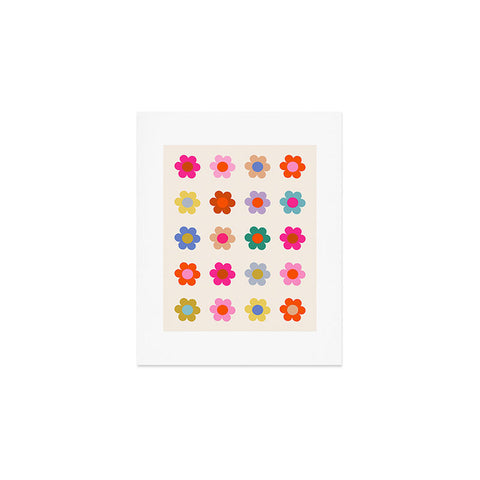 Daily Regina Designs Retro Floral Colorful Print Art Print