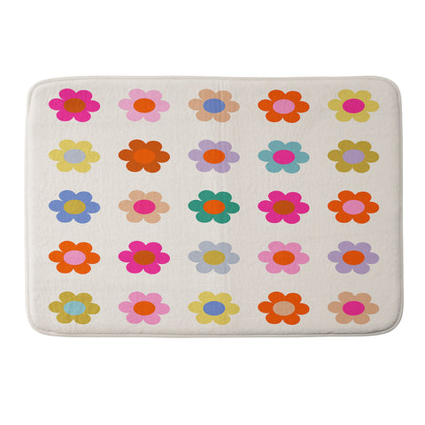Daily Regina Designs Retro Floral Colorful Print Memory Foam Bath Mat
