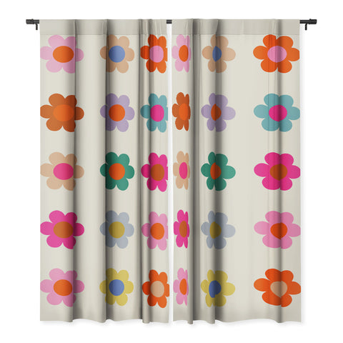 Daily Regina Designs Retro Floral Colorful Print Blackout Non Repeat