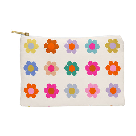 Daily Regina Designs Retro Floral Colorful Print Pouch