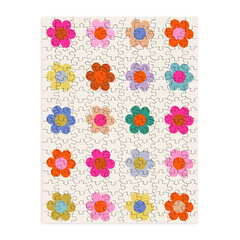 Daily Regina Designs Retro Floral Colorful Print Puzzle