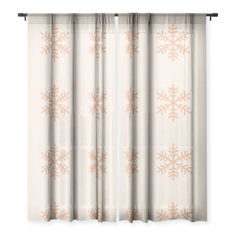 Daily Regina Designs Snowflake Boho Christmas Decor Sheer Window Curtain