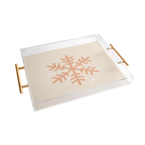 Daily Regina Designs Snowflake Boho Christmas Decor Acrylic Tray