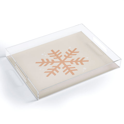 Daily Regina Designs Snowflake Boho Christmas Decor Acrylic Tray