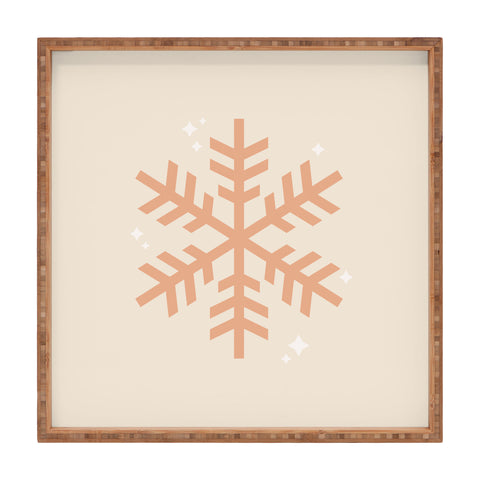 Daily Regina Designs Snowflake Boho Christmas Decor Square Tray