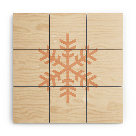 Daily Regina Designs Snowflake Boho Christmas Decor Wood Wall Mural