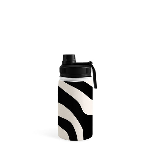 Daily Regina Designs Vintage Retro Abstract Black Water Bottle