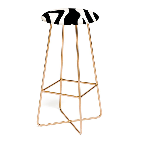 Daily Regina Designs Vintage Retro Abstract Black Bar Stool