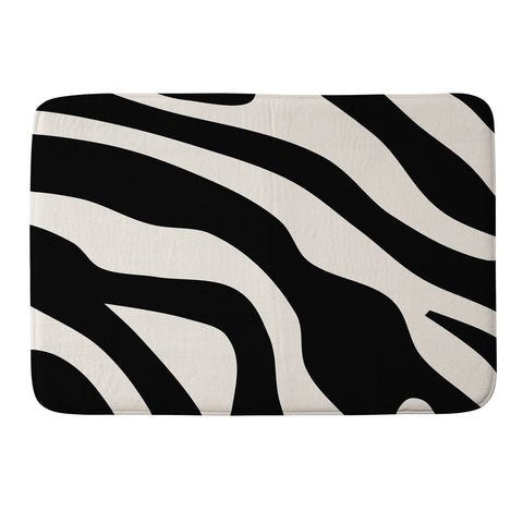 Daily Regina Designs Vintage Retro Abstract Black Memory Foam Bath Mat