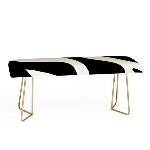 Daily Regina Designs Vintage Retro Abstract Black Bench
