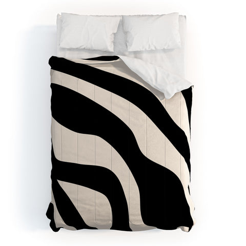 Daily Regina Designs Vintage Retro Abstract Black Comforter
