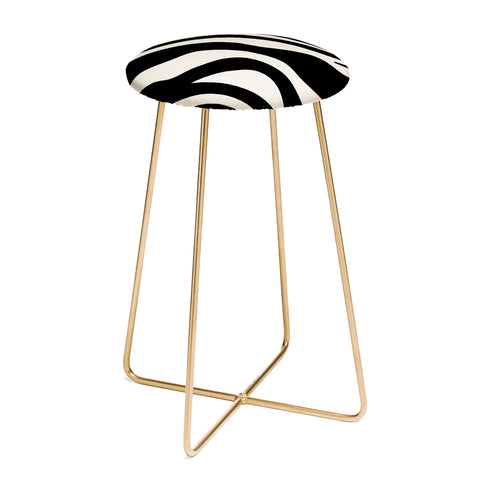 Daily Regina Designs Vintage Retro Abstract Black Counter Stool