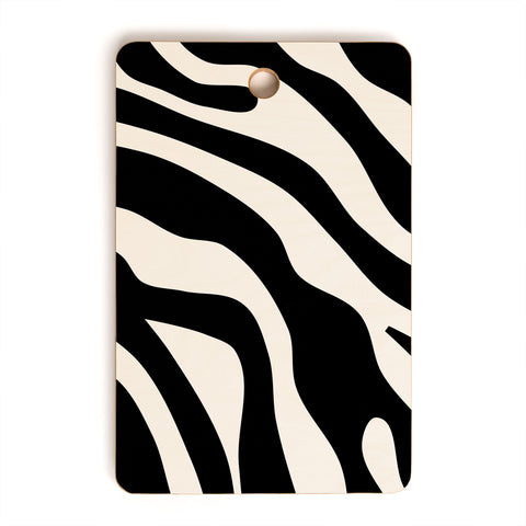 Daily Regina Designs Vintage Retro Abstract Black Cutting Board Rectangle