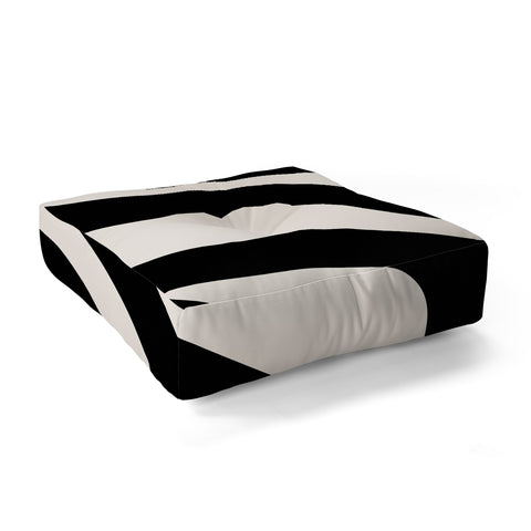 Daily Regina Designs Vintage Retro Abstract Black Floor Pillow Square