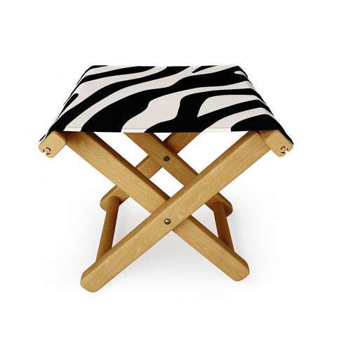 Daily Regina Designs Vintage Retro Abstract Black Folding Stool