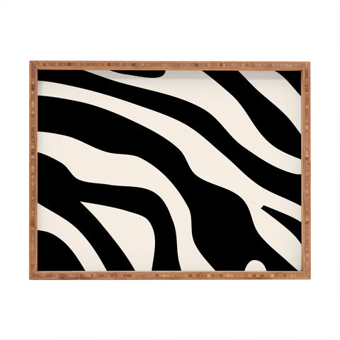 Daily Regina Designs Vintage Retro Abstract Black Rectangular Tray