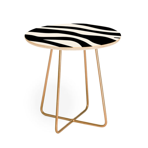 Daily Regina Designs Vintage Retro Abstract Black Round Side Table