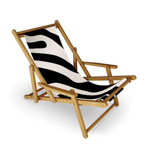 Daily Regina Designs Vintage Retro Abstract Black Sling Chair