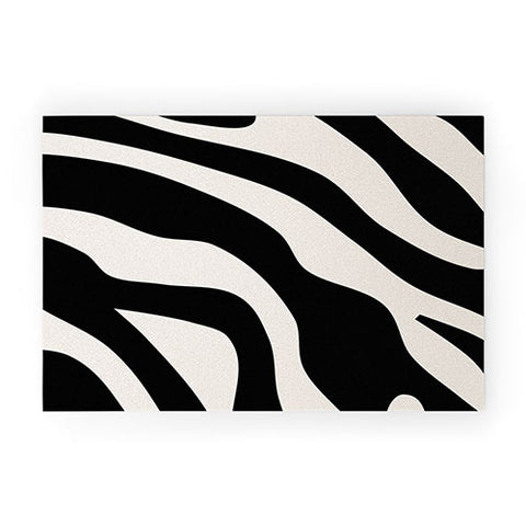 Daily Regina Designs Vintage Retro Abstract Black Welcome Mat
