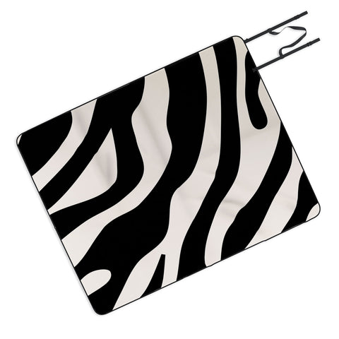 Daily Regina Designs Vintage Retro Abstract Black Picnic Blanket