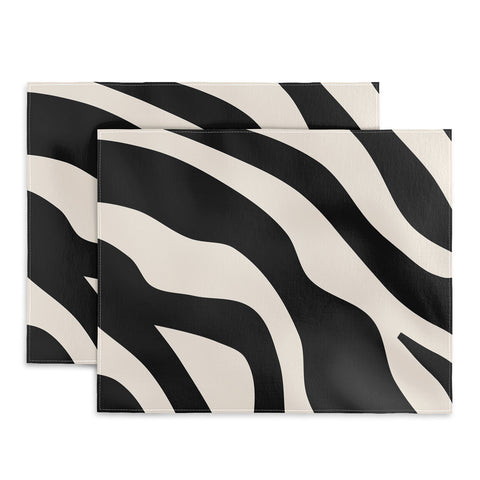 Daily Regina Designs Vintage Retro Abstract Black Placemat