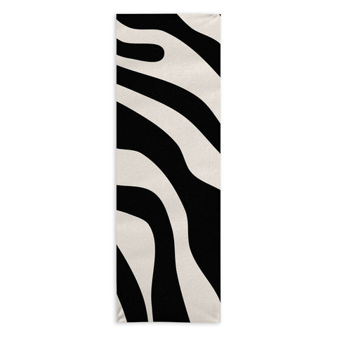 Daily Regina Designs Vintage Retro Abstract Black Yoga Towel