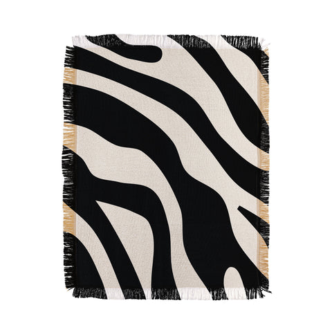 Daily Regina Designs Vintage Retro Abstract Black Throw Blanket