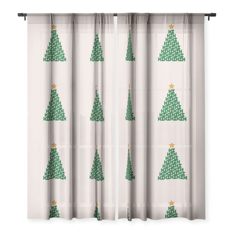 Daily Regina Designs Winter Market 05 Festive Christmas Sheer Window Curtain