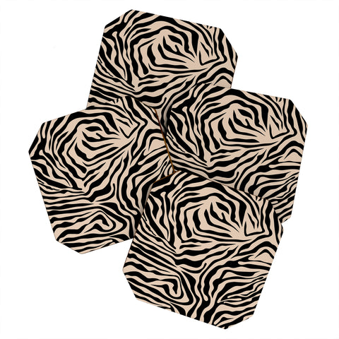 Daily Regina Designs Zebra Print Zebra Stripes Wild Coaster Set