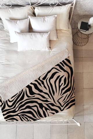 Daily Regina Designs Zebra Print Zebra Stripes Wild Fleece Throw Blanket