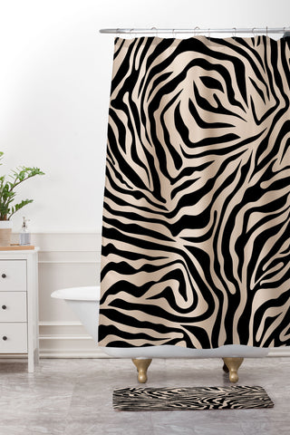 Daily Regina Designs Zebra Print Zebra Stripes Wild Shower Curtain And Mat