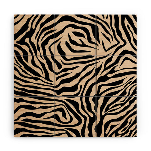 Daily Regina Designs Zebra Print Zebra Stripes Wild Wood Wall Mural