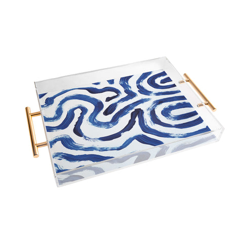 Dan Hobday Art Blue Minimal Acrylic Tray