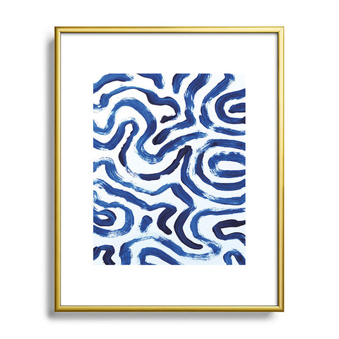 Dan Hobday Art Blue Minimal Metal Framed Art Print
