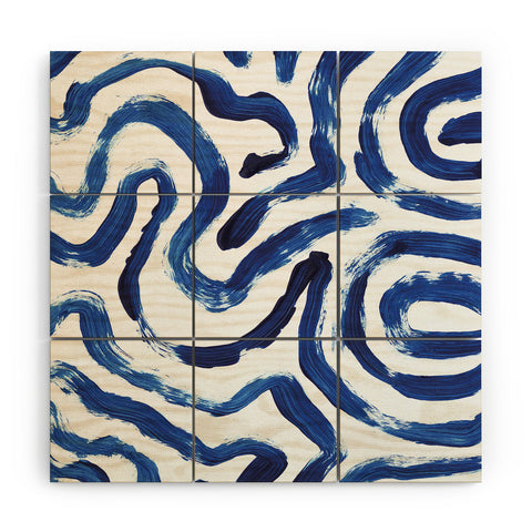 Dan Hobday Art Blue Minimal Wood Wall Mural