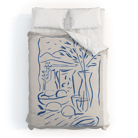 Dan Hobday Art Mediterranean View Duvet Cover