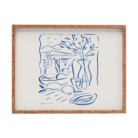 Dan Hobday Art Mediterranean View Rectangular Tray